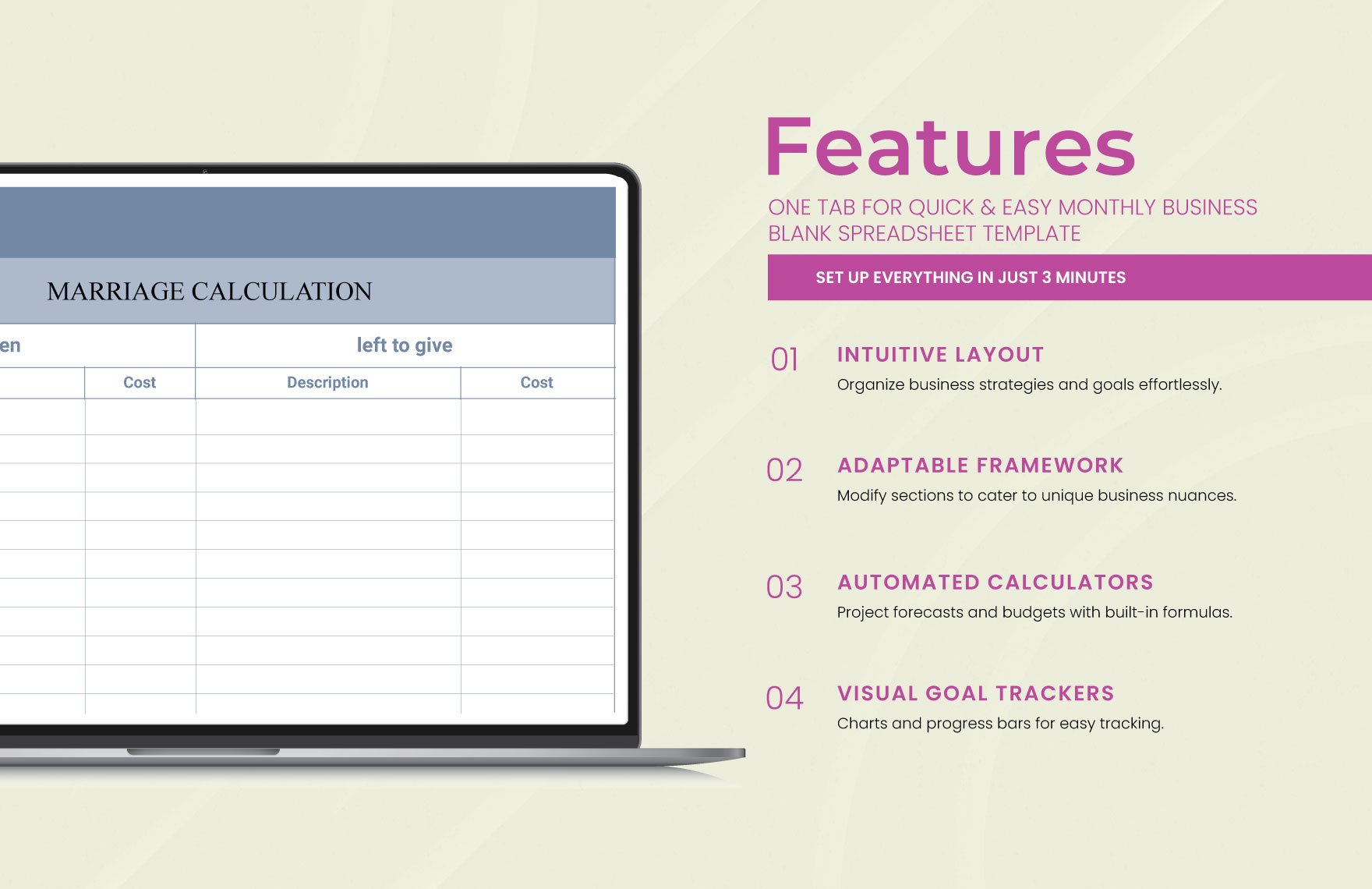 Monthly Business Blank Spreadsheet Template