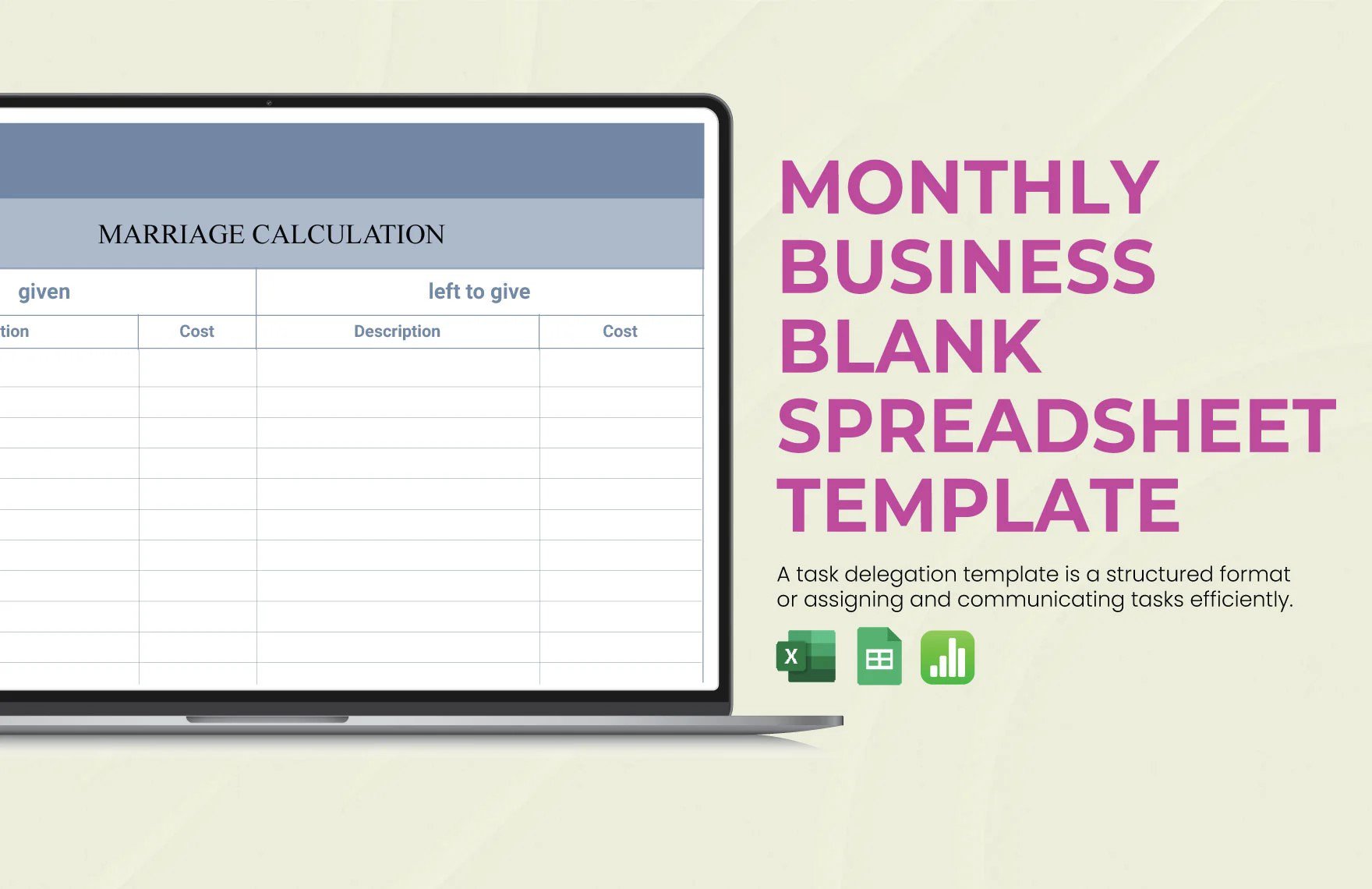 Free Monthly Business Blank Spreadsheet Template