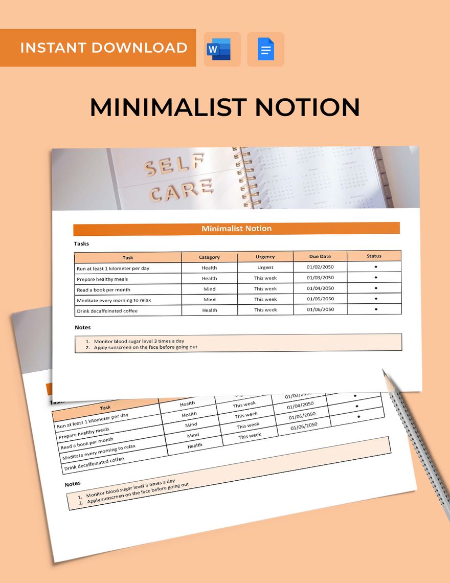 Minimalist Notion Templates