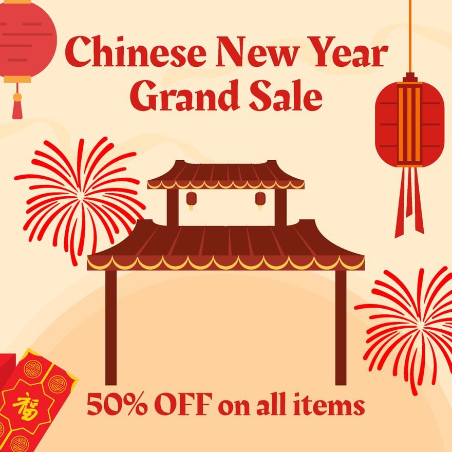 Chinese New Year Sale Vector