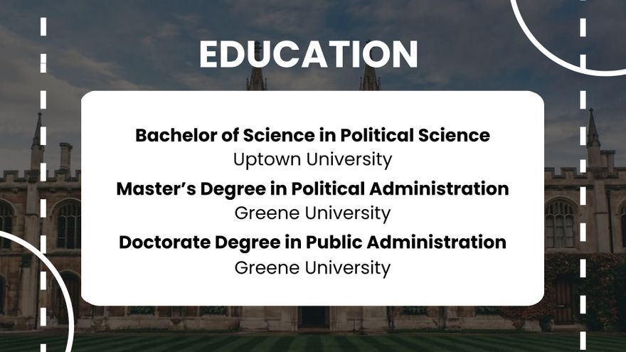 Free Political Scientist CV Presentation Template to Edit Online