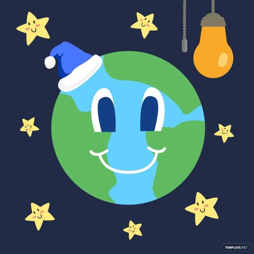 Free Cute Earth Hour Clipart in PDF, Illustrator, PSD, EPS, SVG, JPG, PNG