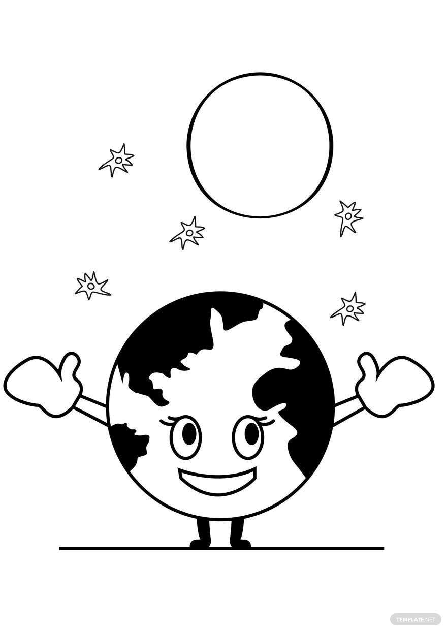 Free Cute Earth Hour Drawing in PDF, Illustrator, PSD, EPS, SVG, JPG, PNG