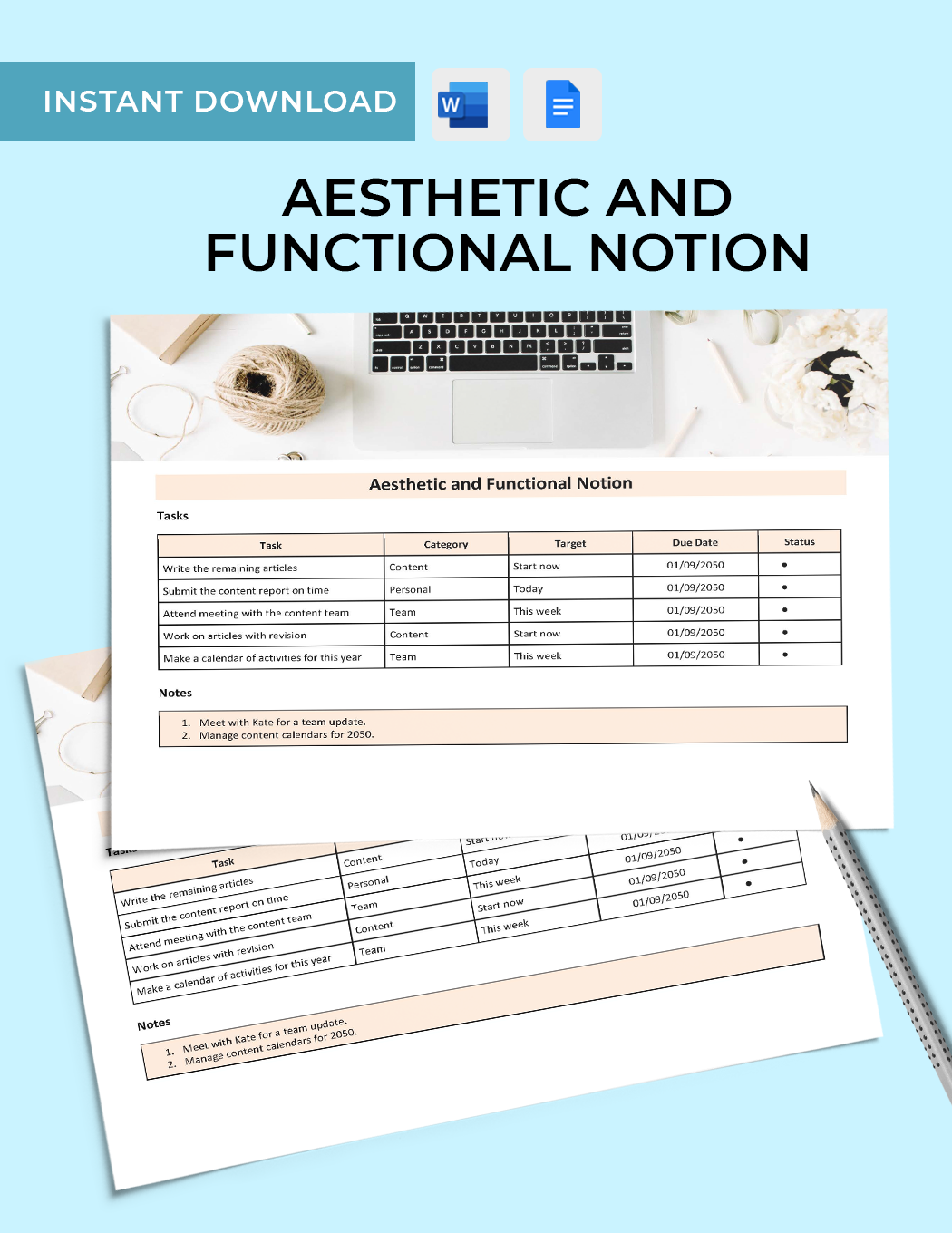 Free Aesthetic And Functional Notion Template