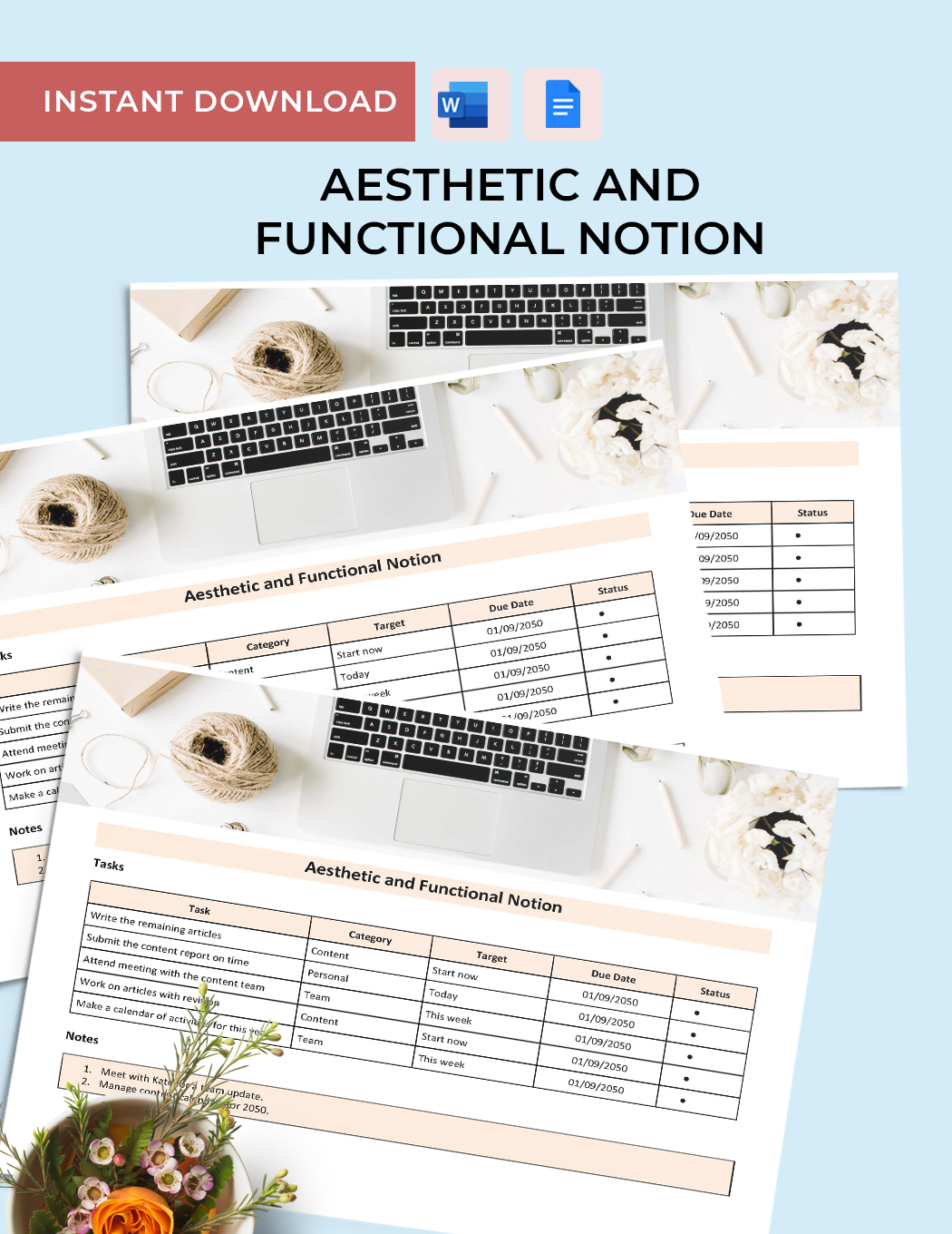 Aesthetic And Functional Notion Template