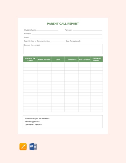 Telemarketer Call Report Template: Download 154+ Reports in Word, Pages ...