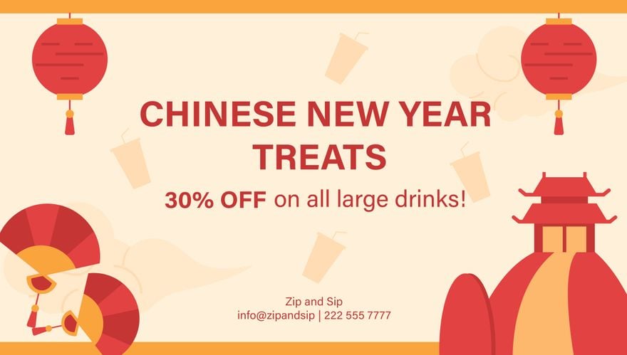 Chinese New Year Facebook Ad Banner Template