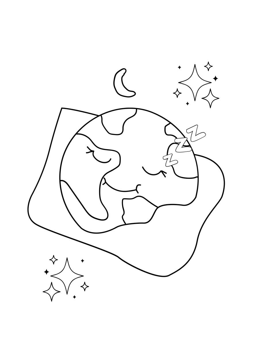 Free Kids Earth Hour Drawing in PDF, Illustrator, PSD, EPS, SVG, JPG, PNG