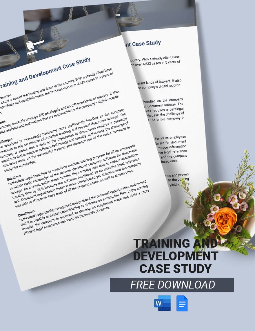 Free Training And Development Case Study Template