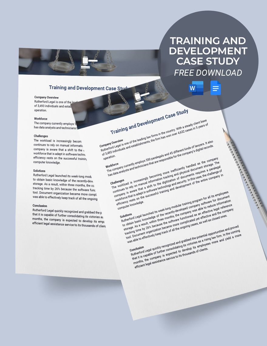 Training And Development Case Study Template