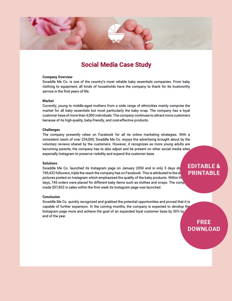 Free Social Media Case Study Template In Word Google Docs Download 