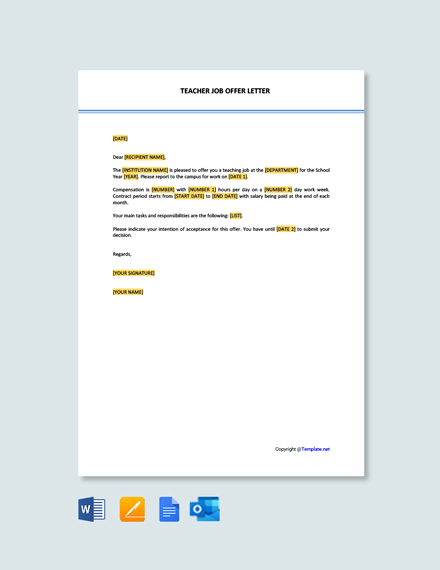 FREE simple Job Offer Template - Word (DOC) | Google Docs | Apple (MAC ...