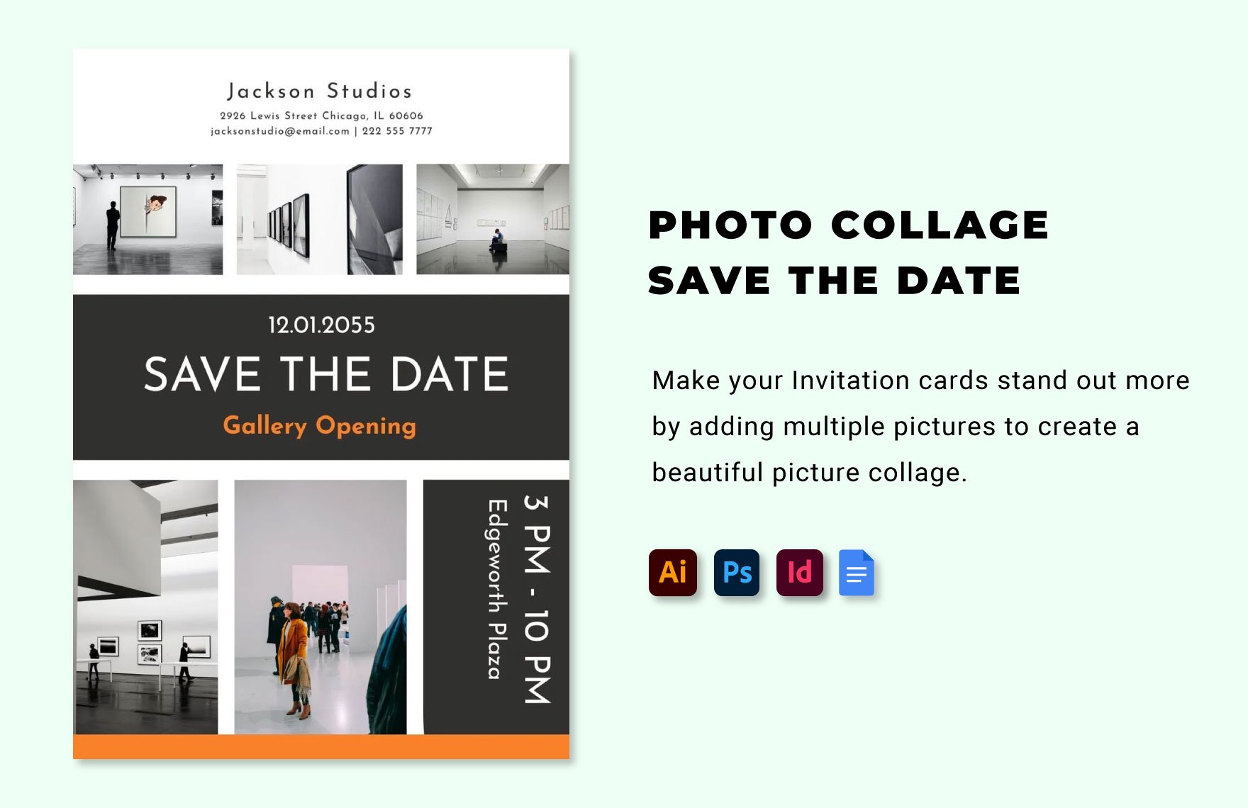 Photo Collage Save The Date Template