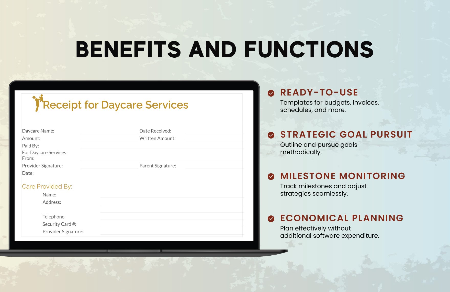 Receipt For Daycare Services Template