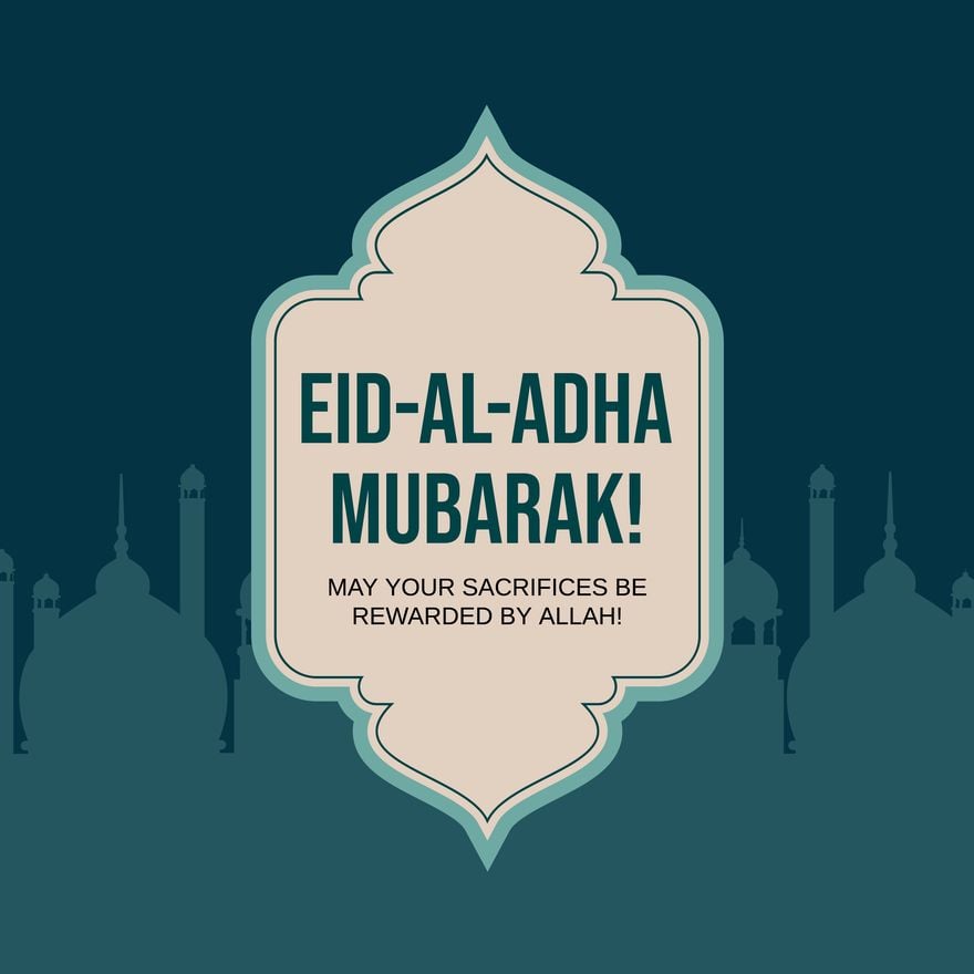 Free Eid al-Adha Greeting Card Vector in Illustrator, PSD, EPS, SVG, JPG, PNG