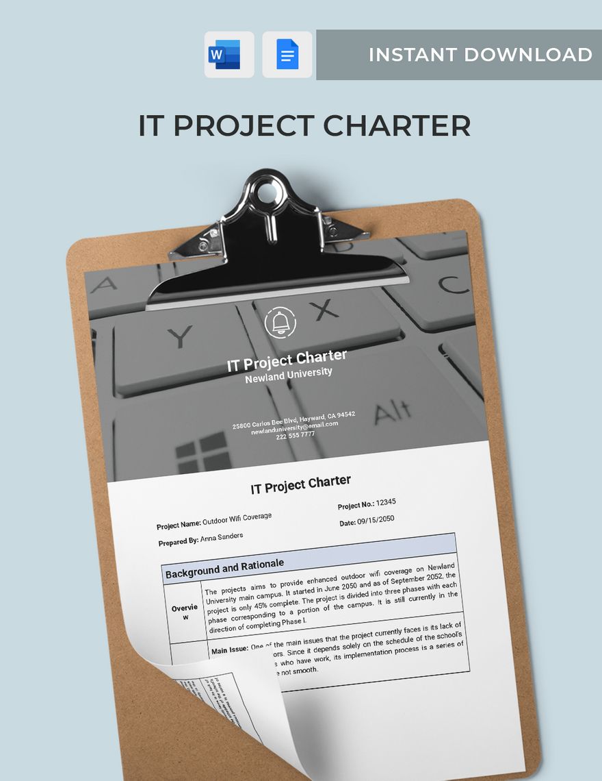 IT Project Charter Template