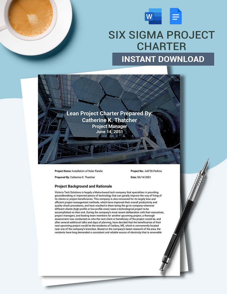 Lean Project Charter Template