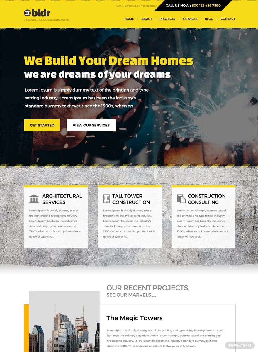 Free Construction Company HTML5/CSS3 Website Template