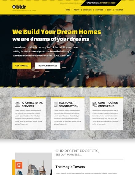 Construction Company HTML Website Template