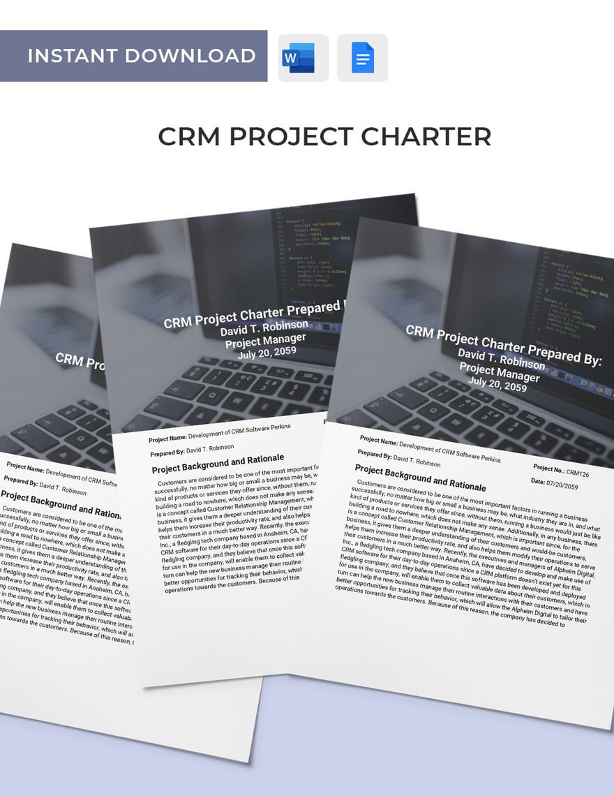 CRM Project Charter Template