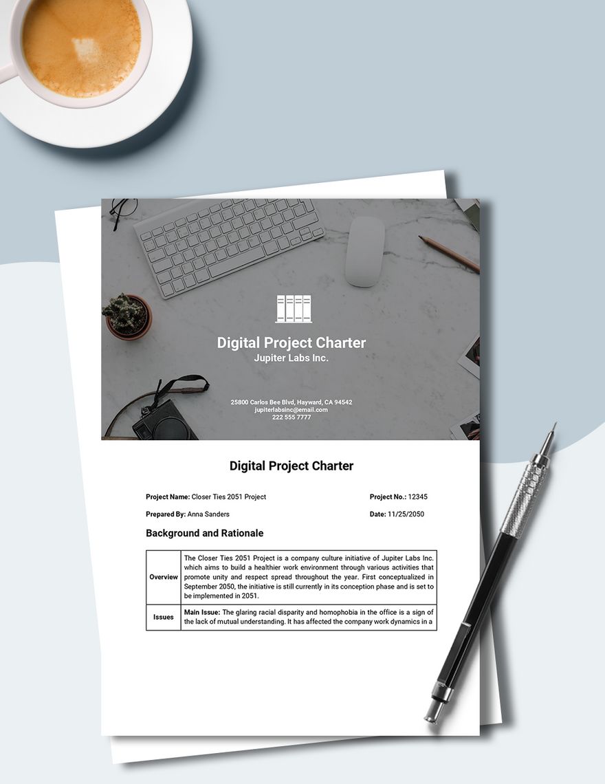 Digital Project Charter Template