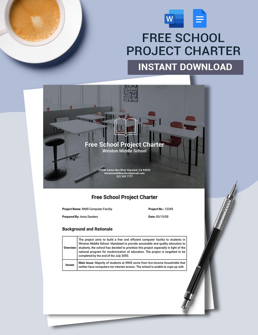 School Project Charter Template