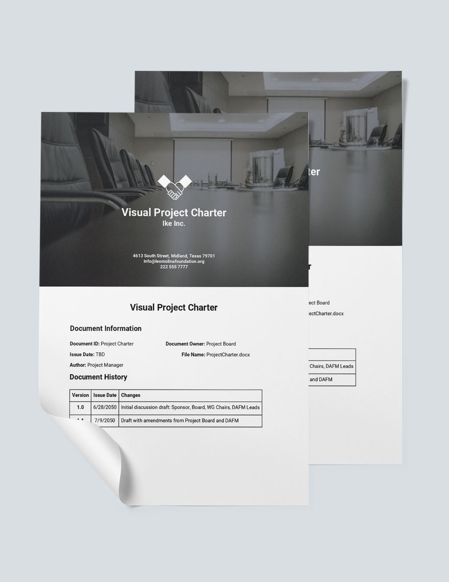 Visual Project Charter Template