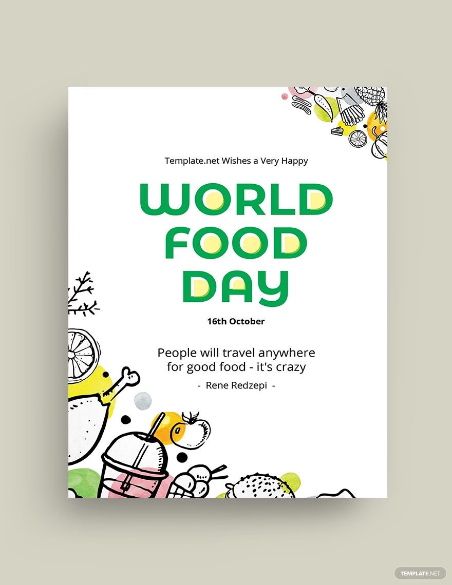 World Food Day Greeting Card Template in PSD