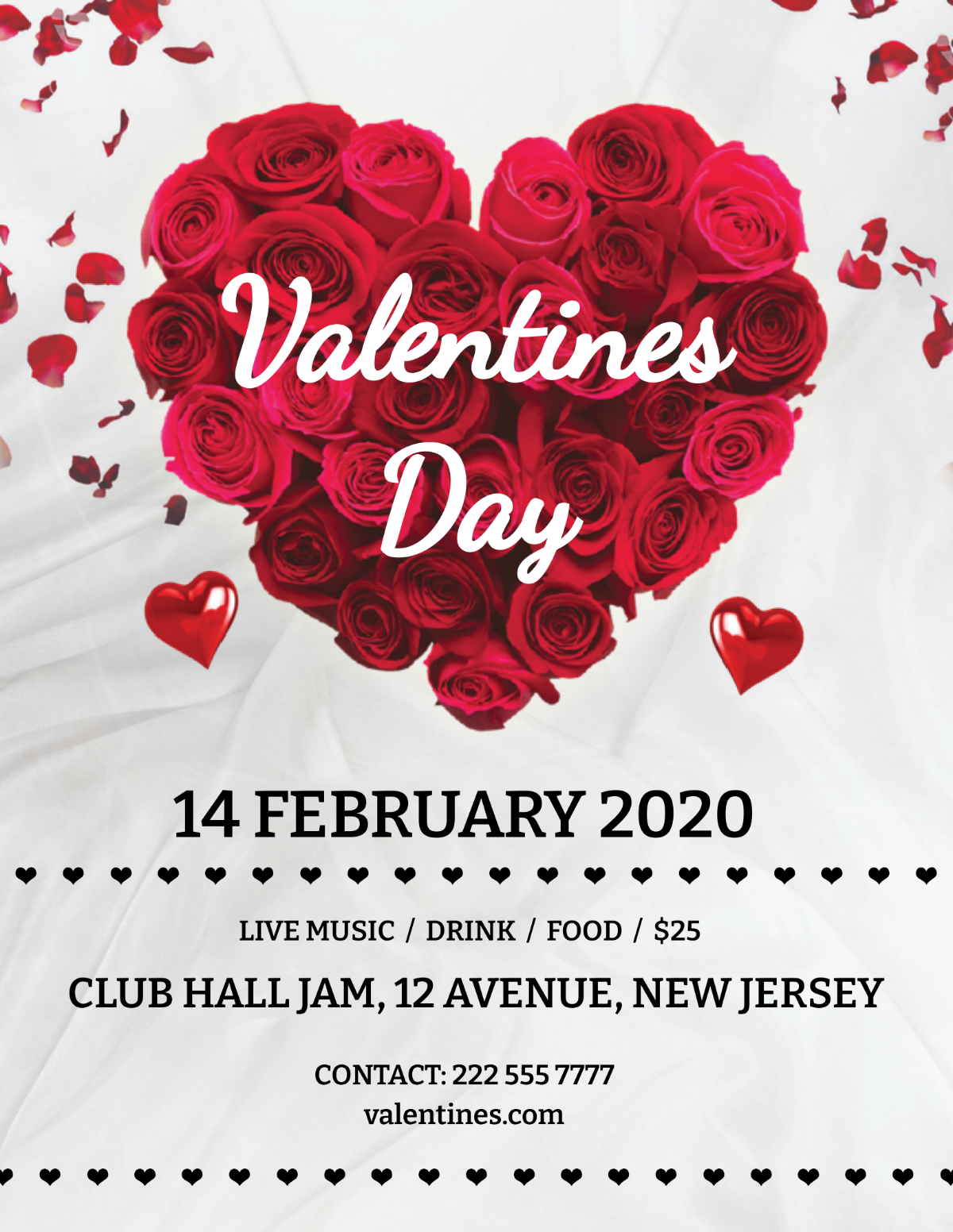 Valentine's Day Rose Flyer Template