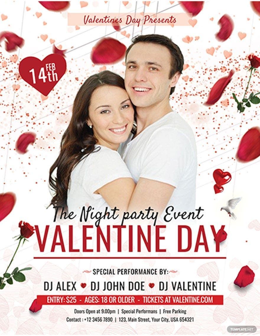 Valentine's Day Party Flyer Template