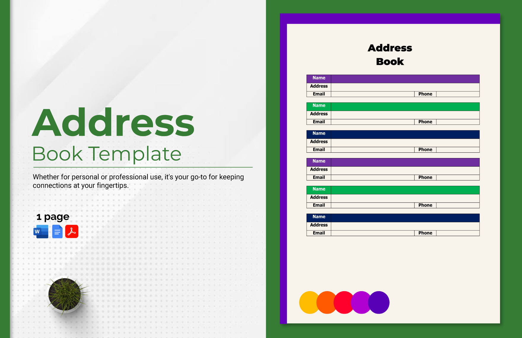 Free Address Book Template Download in Word, Google Docs, PDF