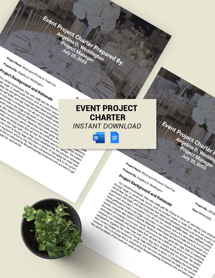 Event Project Charter Template