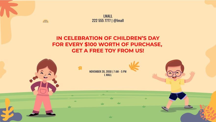 Free Children's Day Flyer Background in PDF, Illustrator, PSD, EPS, SVG, JPG, PNG