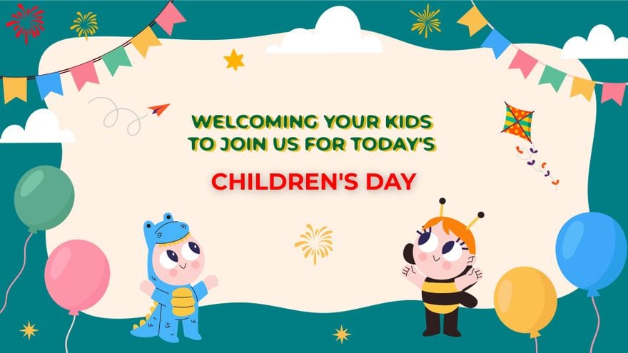 Children's Day Invitation Background in PDF, Illustrator, PSD, EPS, SVG, JPG, PNG
