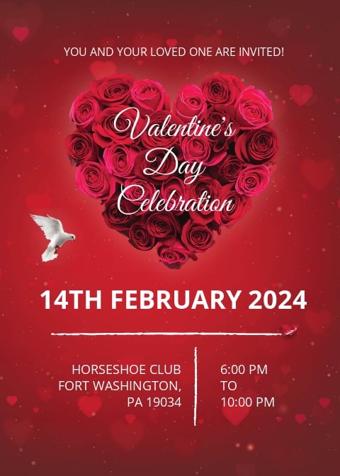 Valentine #39 s Day Party Invitation Template Free JPG Word Outlook