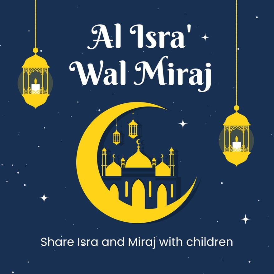 Free Al Isra' wal Miraj Whatsapp Post in Illustrator, PSD, EPS, SVG, PNG, JPEG