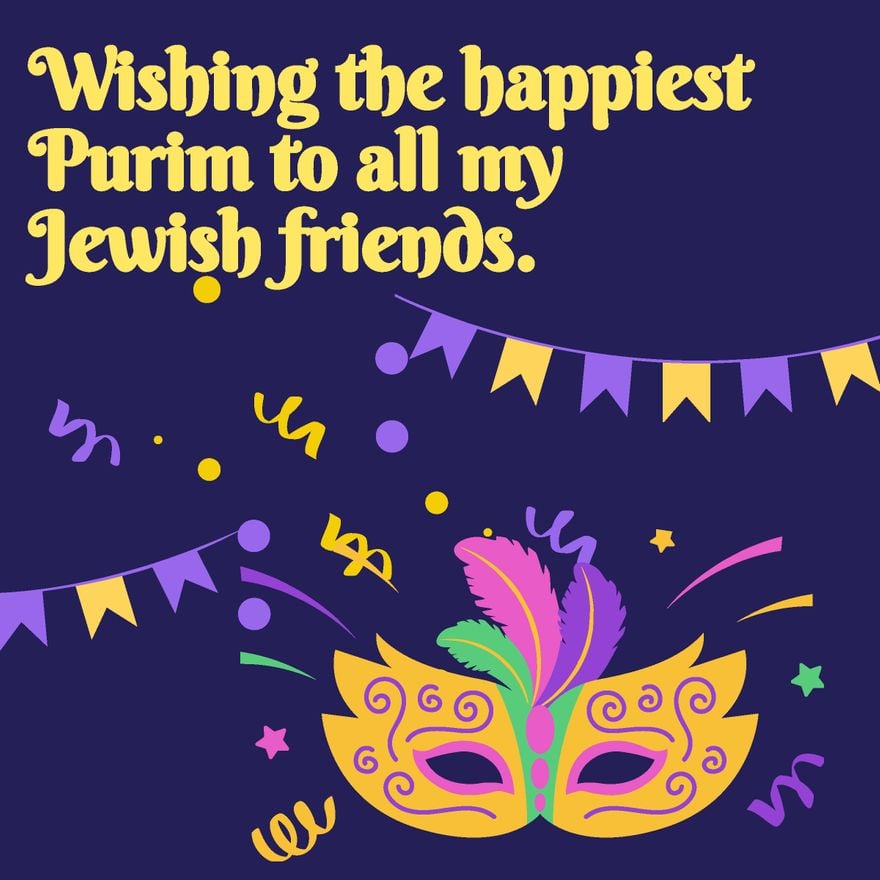 Free Purim Wishes Vector in Illustrator, PSD, EPS, SVG, JPG, PNG