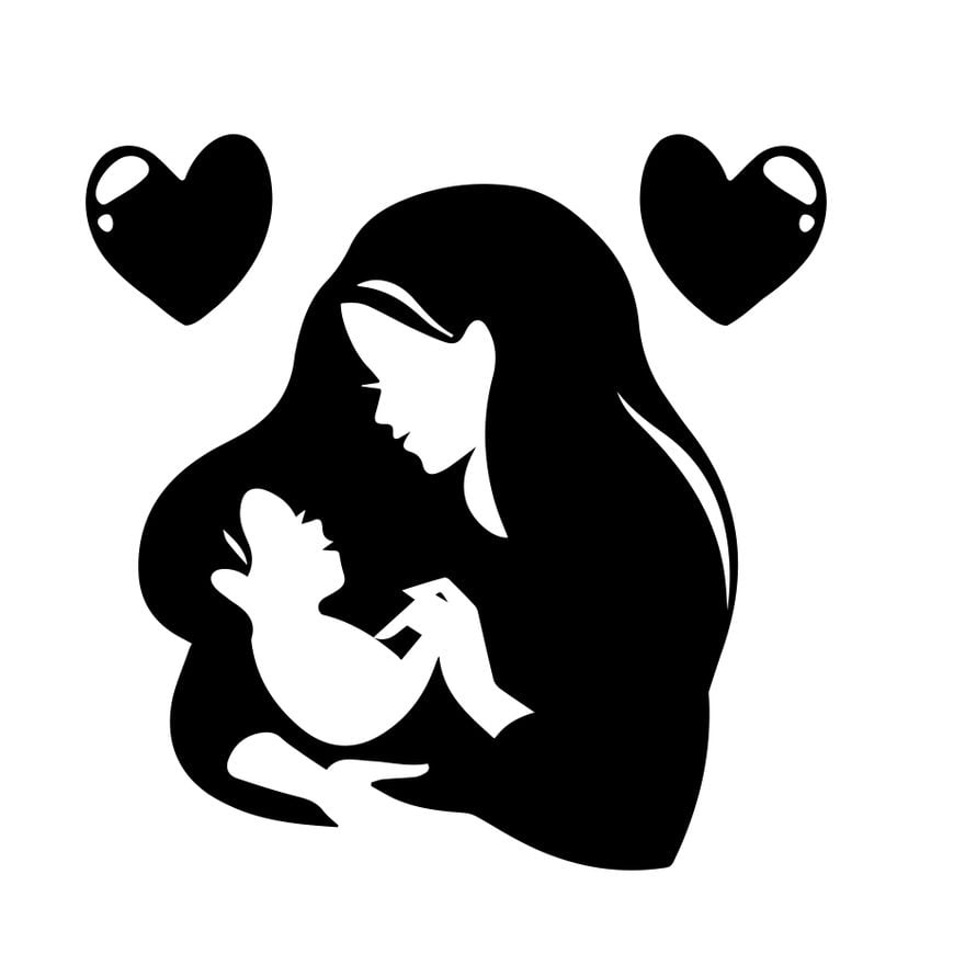 Black And White Mother's Day Clipart