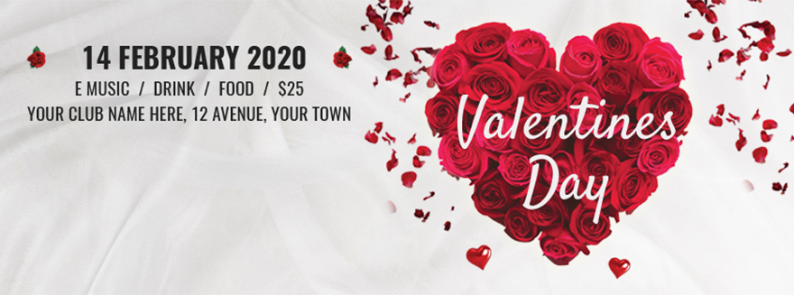 Simple Valentine's Day Facebook Cover Template