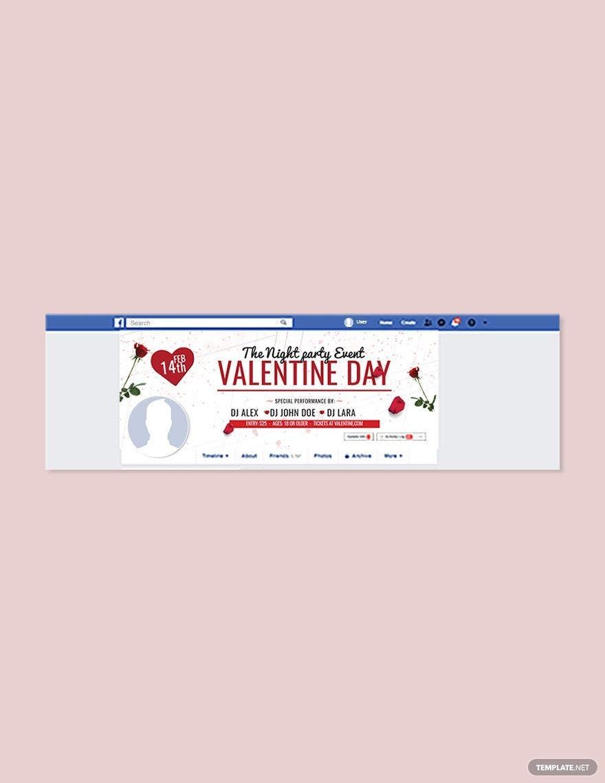 Editable Valentine's Day Facebook Cover Template