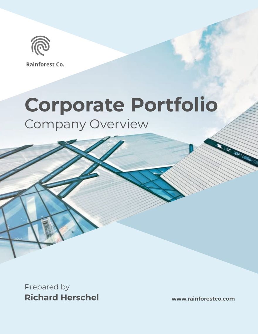 Free Corporate Portfolio Cover Page Template