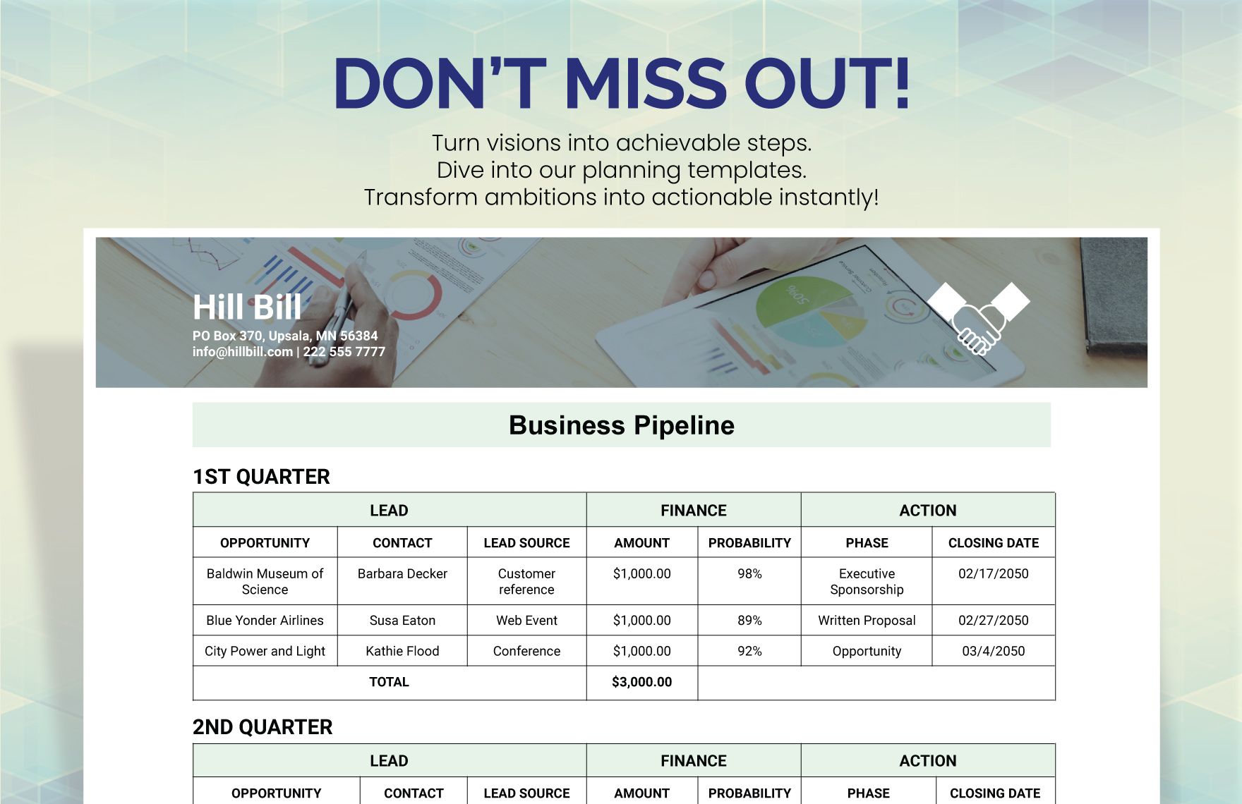 Business Pipeline Template