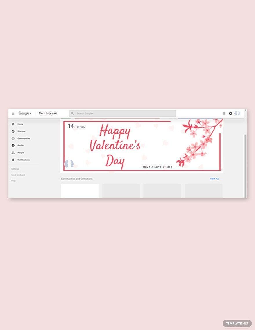 Free Valentine's Day Google Plus Template in Illustrator, PSD