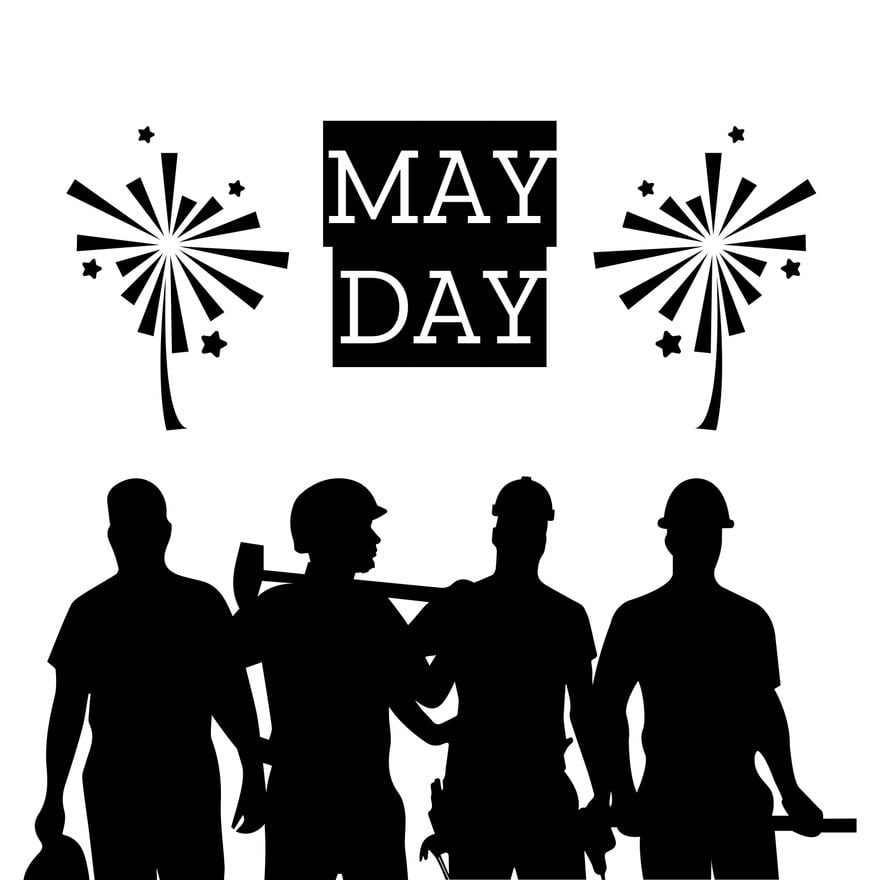 Free Black And White May Day Clipart in Illustrator, PSD, EPS, SVG, JPG, PNG