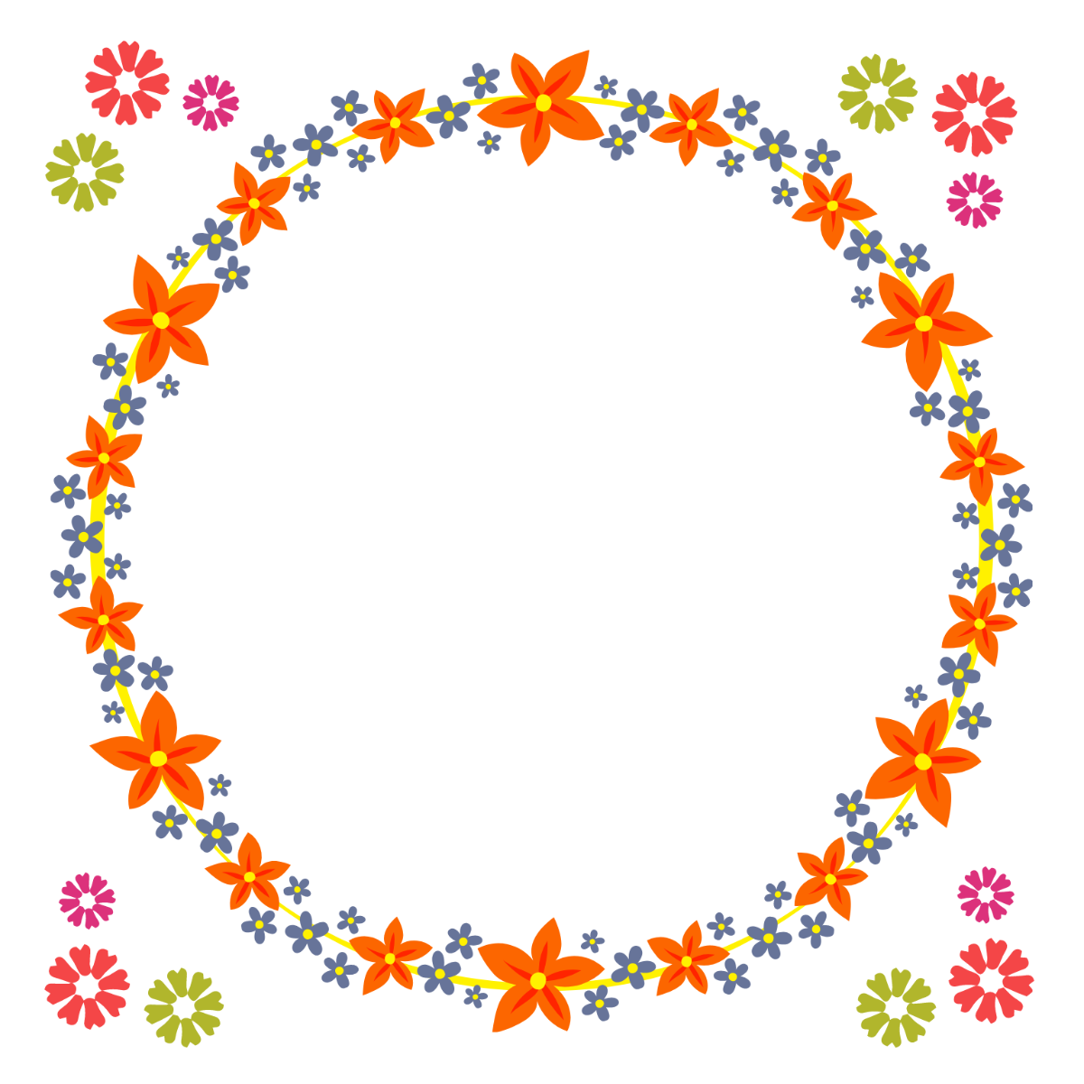 May Day Border Clipart Template
