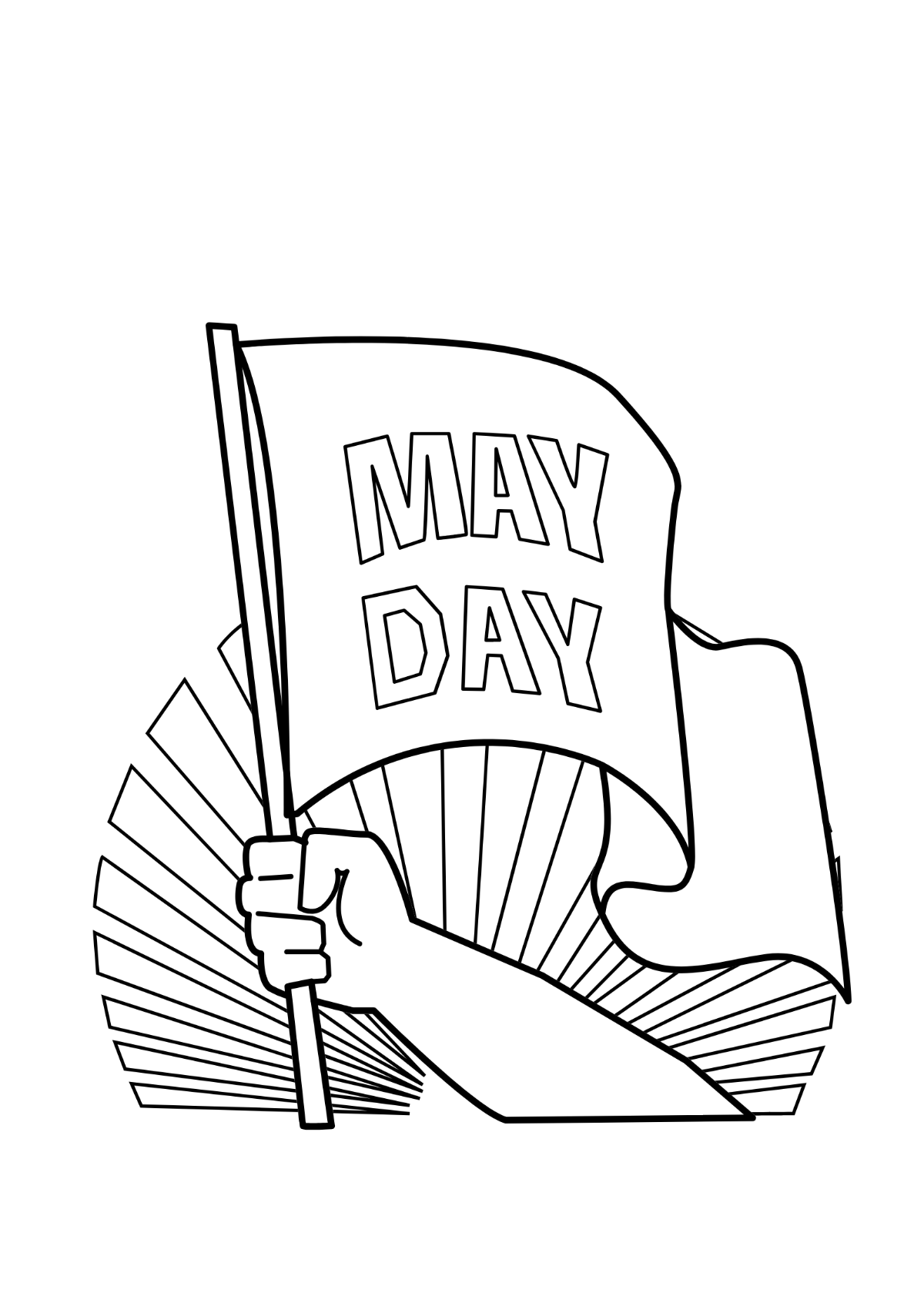Free Happy May Day Drawing Template