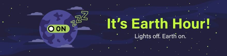 Free Earth Hour Linkedin Banner in Illustrator, PSD, EPS, SVG, JPG, PNG