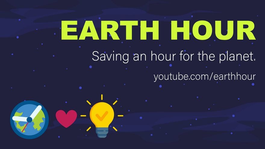 Free Earth Hour Youtube Banner in Illustrator, PSD, EPS, SVG, JPG, PNG