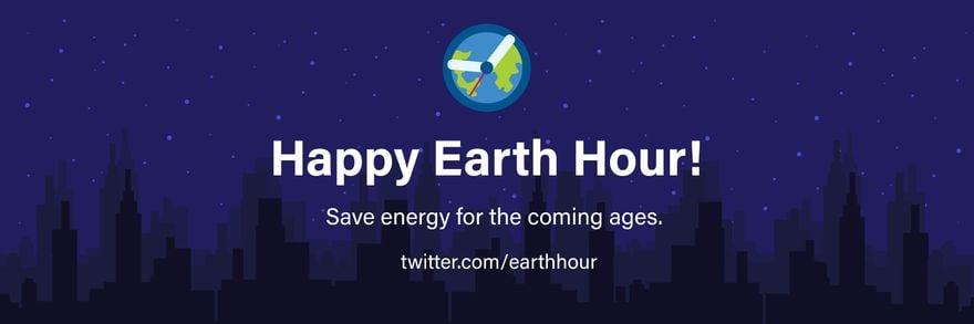 Free Earth Hour Twitter Banner in Illustrator, PSD, EPS, SVG, JPG, PNG