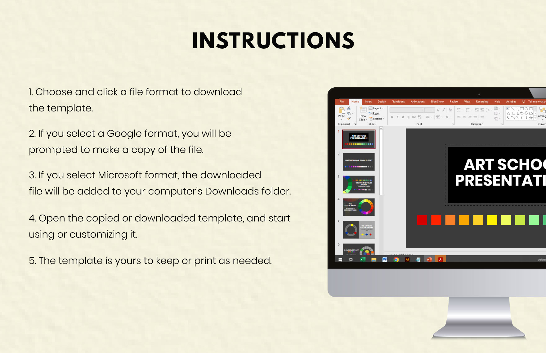 Free Art School Presentation Template to Edit Online